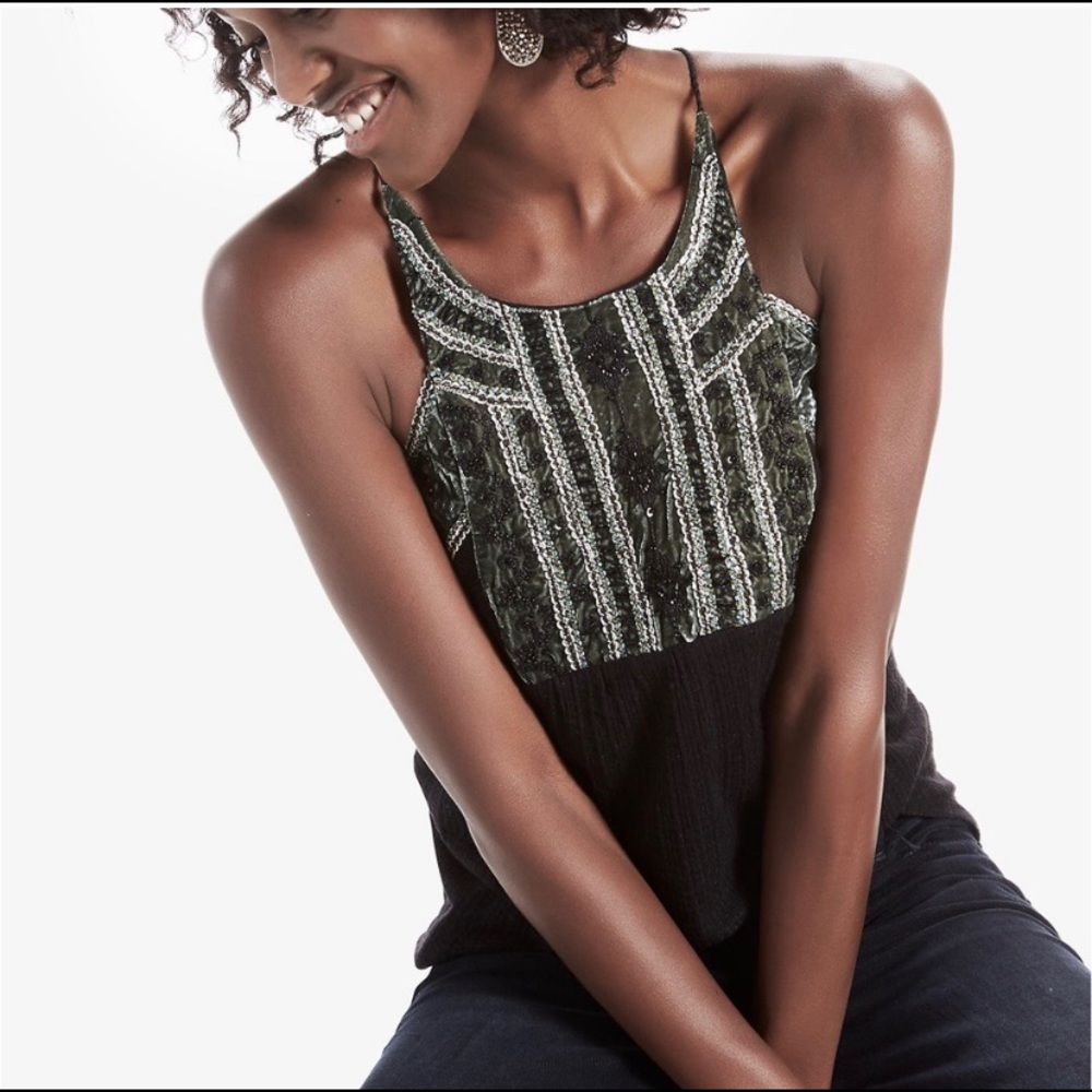 Lucky brand embellished tank top